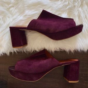 Free People "Moody Mule" Snakeskin Suede Platforms